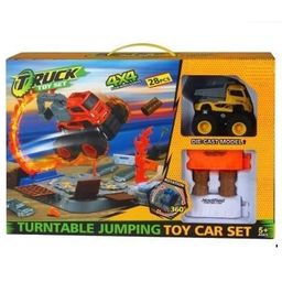 PLUSPOINT Monster Trucks Stunt Play Set with Turnable Jump Track 3 Crash Car & 1 Monster Truck - Multicolour-15