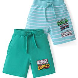 Babyhug Marvel Cotton Shorts With Avengers Graphics Pack of 2 - Multicolour-image-81
