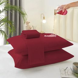 ADBENI HOME Premium Quality Luxurious Terry Cartridge Cotton Pillow Protector, Waterproof, Breathable and Soft, Makes Your Bedding Comfort and Elegance-Maroon-picture-20