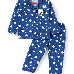 Babyhug Disney Single Jersey Knit Full Sleeves Front Open Night Suit With 101 Dalmatians Graphics - Navy-image-32