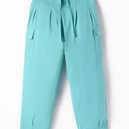 Under Fourteen Only Cotton Pockets Detailed Solid Trousers - Green-image-46