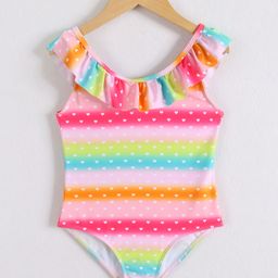 Mark & Mia Sleeveless V Cut Swimsuit With Heart Print - Multicolor-image-69