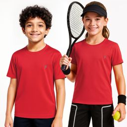 Pine Active Solid Half Sleeve Solid Colour T-Shirt - Red-13