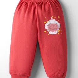 Tango Knit Full Length Fleece Woollen Pant With Text Print - Red-picture-16