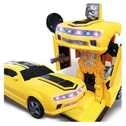 DOMENICO Bump & Go Action 2 in 1 Robot Car Toy with 3D Light and Music Transformer (Color May Vary) image 3