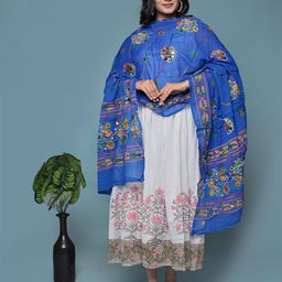 Bohekant Embroidered Foil Print Dupatta-33