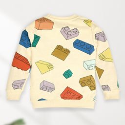 J&JP Cotton Full Sleeves Building Blocks Printed Coordinating Sweatshirt & Joggers Set - Multi Colour image 5