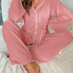 DressBerry Women Solid Night suit-image-67
