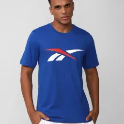 Reebok Blue Cotton Slim Fit Printed T-Shirt-picture-19