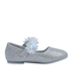 Baby Moo Kids Silver Bash Princess Floral Applique Mary Jane Shoes-88