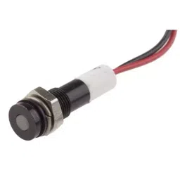 RS PRO White Panel Mount Indicator 24V DC, Mounting Hole Size 6 mm, Termination Type Lead Wires, IP Rating IP67, Model No 7001883-5