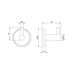 Essco by Jaquar Single Robe Hook Chrome Finish, AEC-1191N image 2