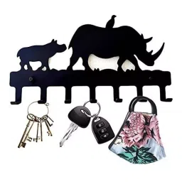 Atom Metal Hippopotamus Black Key Holder, WH004-BLK (Pack of 2)-picture-26