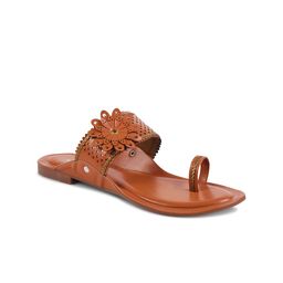 Padchin Women Embellished One ToeFlats with Laser Cuts-image-48