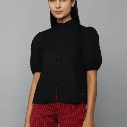Allen Solly Black Cotton Self Pattern Shirt-picture-16