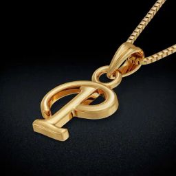 Gold Alphabet "P" Pendant-image-23