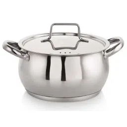 Nirlon Deluxe Series Silver Stainless Steel 16cm TriPly Bottom Handi Casserole With Steel Lid (2.2L)-image-89