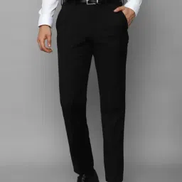 Luxure By Louis Philippe Black Slim Fit Checks Trousers-picture-0