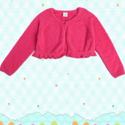 MINIKLUB Kids Pink Textured Full Sleeves Shrug-image-40