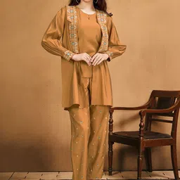 Anouk Embroidered Top & Trouser With Jacket Co-Ords image 1