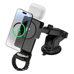 ULTRAPROLINK Vylis Auto20 UM1140, 20W Mag-safe 3-in-1 Wireless Car Charger Dock (Black)-36