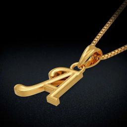 Gold Alphabet "A" Pendant-image-47