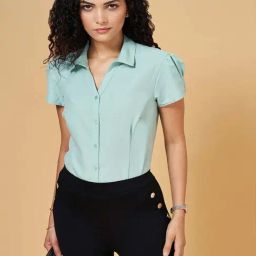 Annabelle by Pantaloons Green Formal Shirt-picture-1