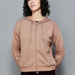 Ginger by Lifestyle Brown Quilted Hoodie-43