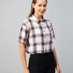chimpaaanzee Chimpanzee Pink & Black Chequered Shirt-picture-13