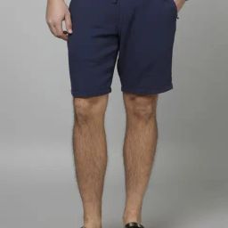celio* Navy Cotton Regular Fit Bermuda Shorts-image-69