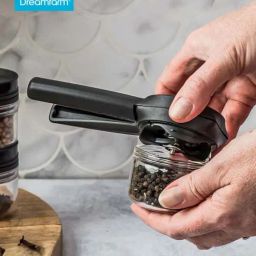 Dreamfarm Black Medium Ortwo One Handed Pepper Mill With Ceramic Grinder-47