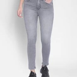 Crimsoune Club Grey Skinny Fit High Rise Jeans-image-26