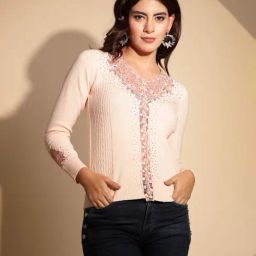 Global Republic Peach Embellished Cardigan-picture-20