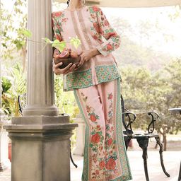 SAUNDH Printed Mandarin Collar Neck Top With Trousers Co-Ords-picture-43