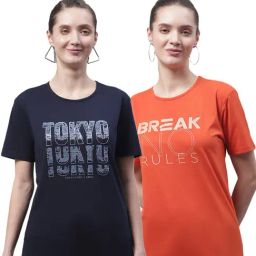 Vimal Jonney Orange & Navy Cotton Printed T-Shirt - Pack Of 2-picture-16