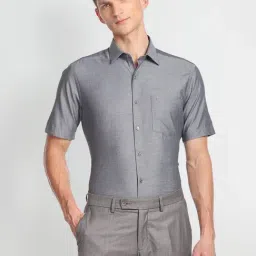 Arrow Charcoal Black Cotton Regular Fit Shirt-picture-48