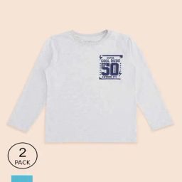 Pantaloons Baby Boys Blue & Off-White Cotton Printed Full Sleeves T-Shirt-image-65