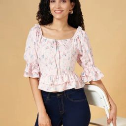 YU by Pantaloons Pink Cotton Printed Top-image-27