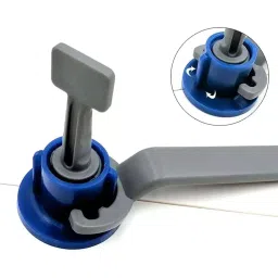 TileMaster 50 Pcs Reusable Adjustable Tile Leveling System Kit with 1 Special Wrench Non-Magnetic Durable Plastic Blue & Grey 7 cm Length, TM-76 image 3