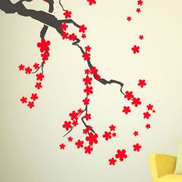 LANSTICK Black & Red Tree Branches Self-Adhesive Wall Sticker-image-109