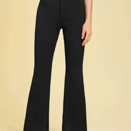 Broadstar Black Flared Fit Trousers-image-83