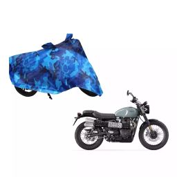 Auto Pearl Waterproof Two Wheeler Cover For Triumph Street Scrambler (Blue)-image-1