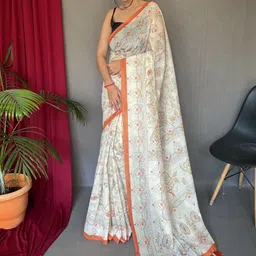 MORDEN MUSE Floral Printed Pure Cotton Saree-picture-5