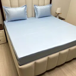 Pure Decor Palace Blue Pure Cotton 240 TC King Bedsheet Sets - 2.74 m x 2.74 m-image-20