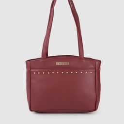 Caprese Burgundy Structured Tote Bag-11