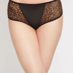 Clovia Black Animal Print Hipster Panty-image-55