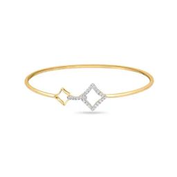 Mia By Tanishq Nature's Finest 14k Yellow Gold Sparkling Rhombus Diamond Classic Bangle-image-40