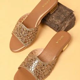 Rocia by Regal Women's Gold Casual Sandals-image-100
