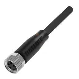 BALLUFF 5 m PUR Black Single-Ended Cordsets Connector, BCC02N3-24