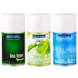 Airance 250 ml Each Khus (Vetiver), Refreshing Lime & Cool Splash Fragrance Automatic Room Freshener Refill Perfume Spray (Pack of 3)-17